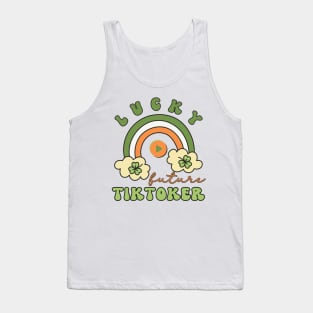 Lucky Future Tiktoker for Kids, St. Patricks Day Kids Gift, Future Tiktoker, Lucky Shamrock, Rainbow Lucky Future Tiktoker Kids Tank Top